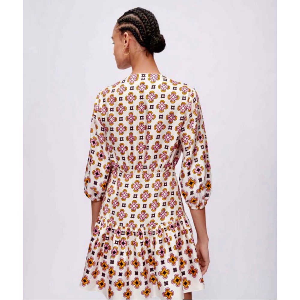 Maje 100% Silk Romea Geometric Printed Mini Dress NWT - Picture 2 of 15